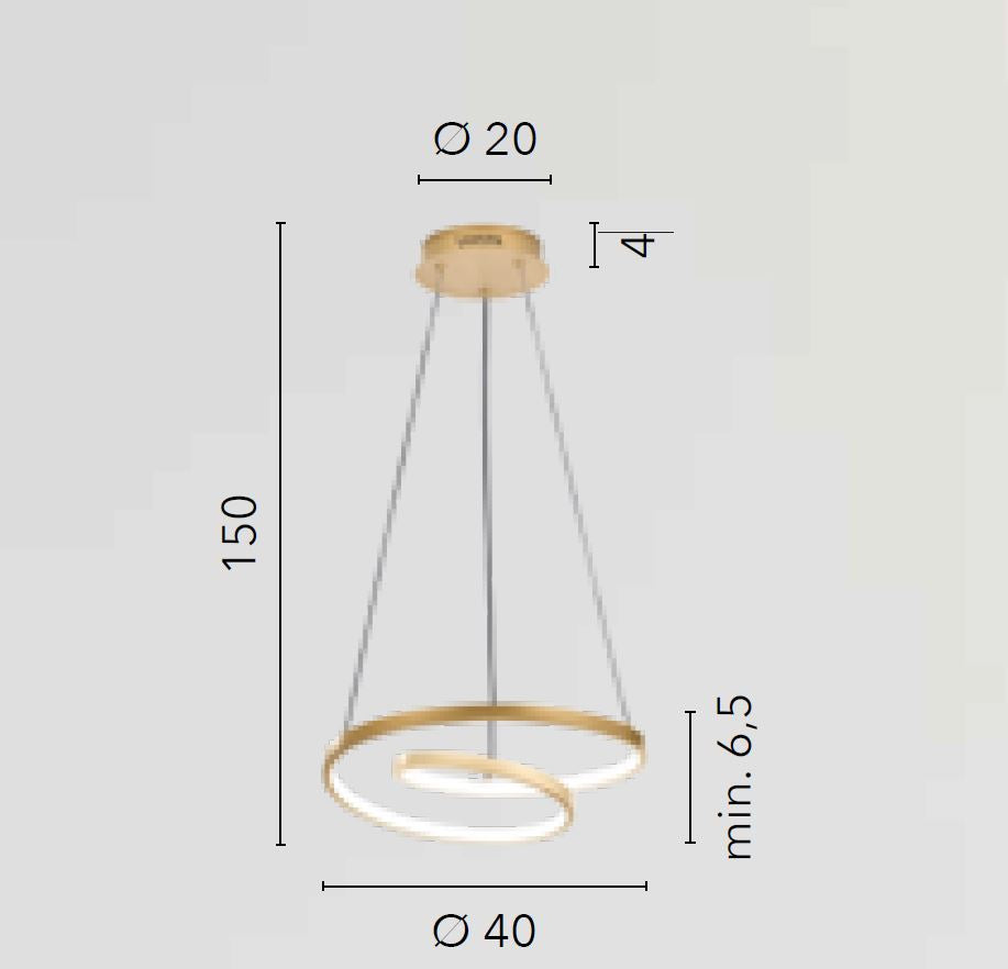 Sospensione LED forme circolari in alluminio bianco-nero-oro diffusore in silicone CCT D.40cm 30W 4000LM LIEVE-S Sospensione LED forme circolari in alluminio bianco-nero-oro diffusore in silicone CCT D.40cm 30W 4000LM LIEVE-S